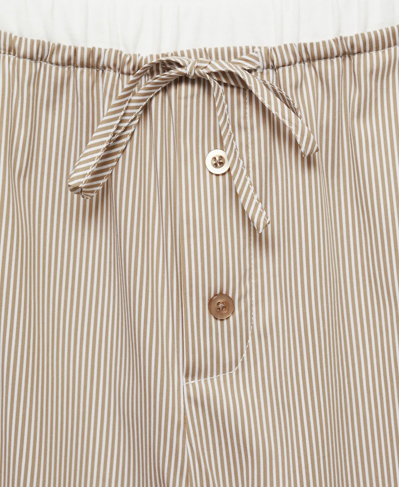 Mango Women's Elastic Detail Striped Pajama Pants