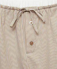 Mango Women's Elastic Detail Striped Pajama Pants
