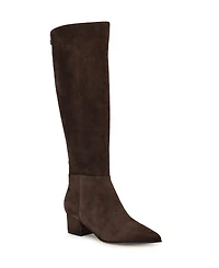 Nine West Women's Morgin Tall Pointy Toe Block Heel Boots