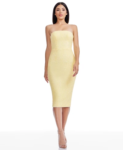 Dress the Population Women's Viviana Sequined Strapless Bodycon Dress