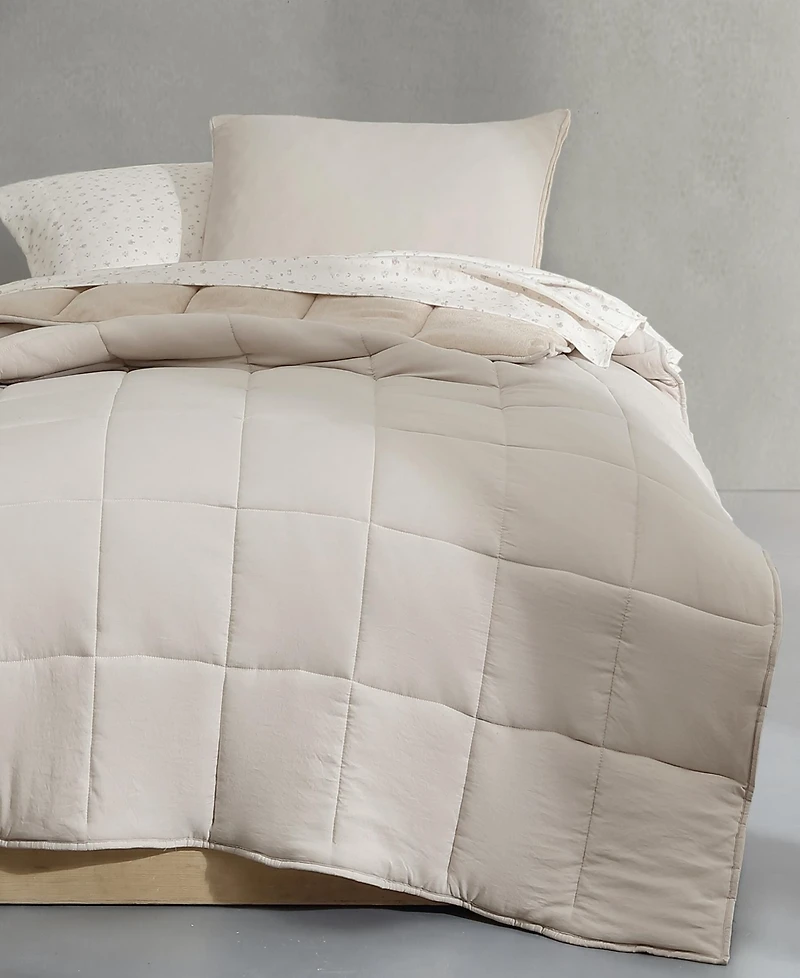 Calvin Klein Washed Solid Reversible Plush 5-Pc. Comforter Set, Twin/Twin Xl