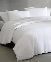Calvin Klein Solid Puckered Grid 3-Pc. Duvet Cover Set