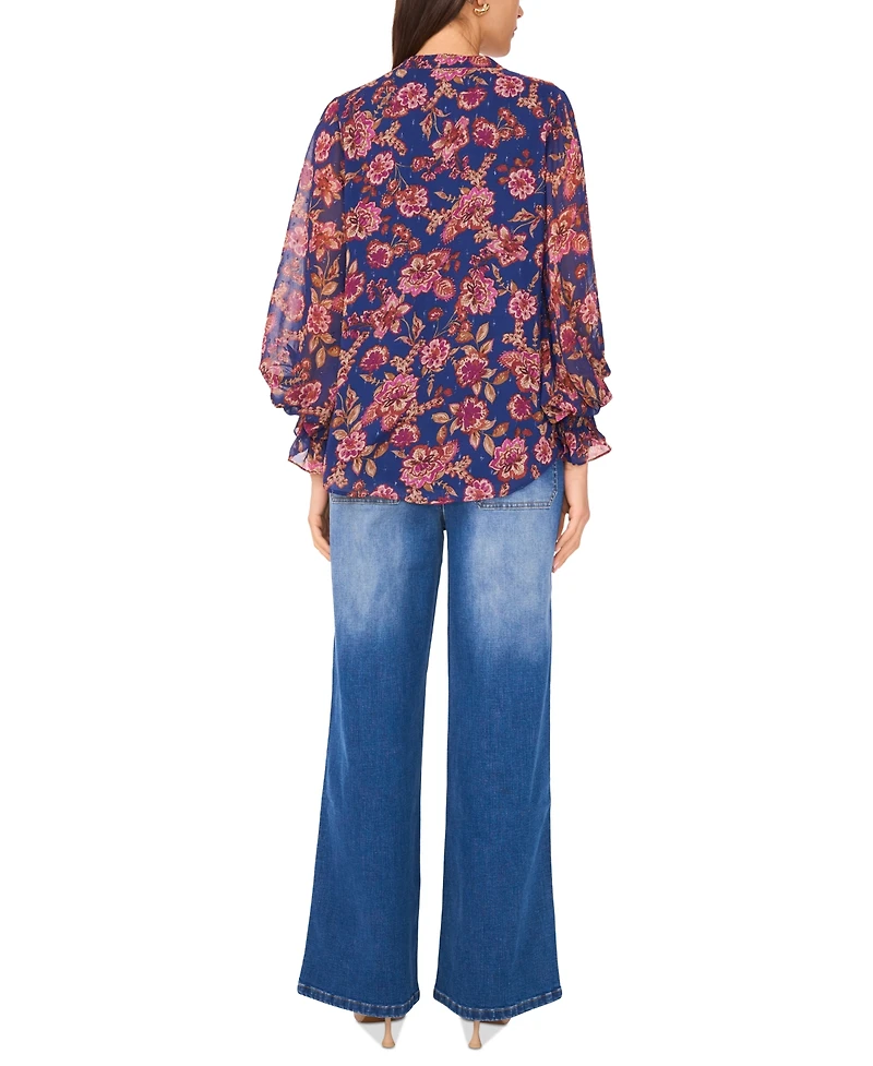 Vince Camuto Women's Split-Neck Long-Sleeve Blouse