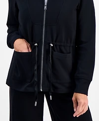 Style & Co Petite Cloud Fleece Full-Zip Anorak Sweatshirt, Macy's Exclusive
