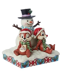 Jim Shore Chip and Dale with Snowman Figurine