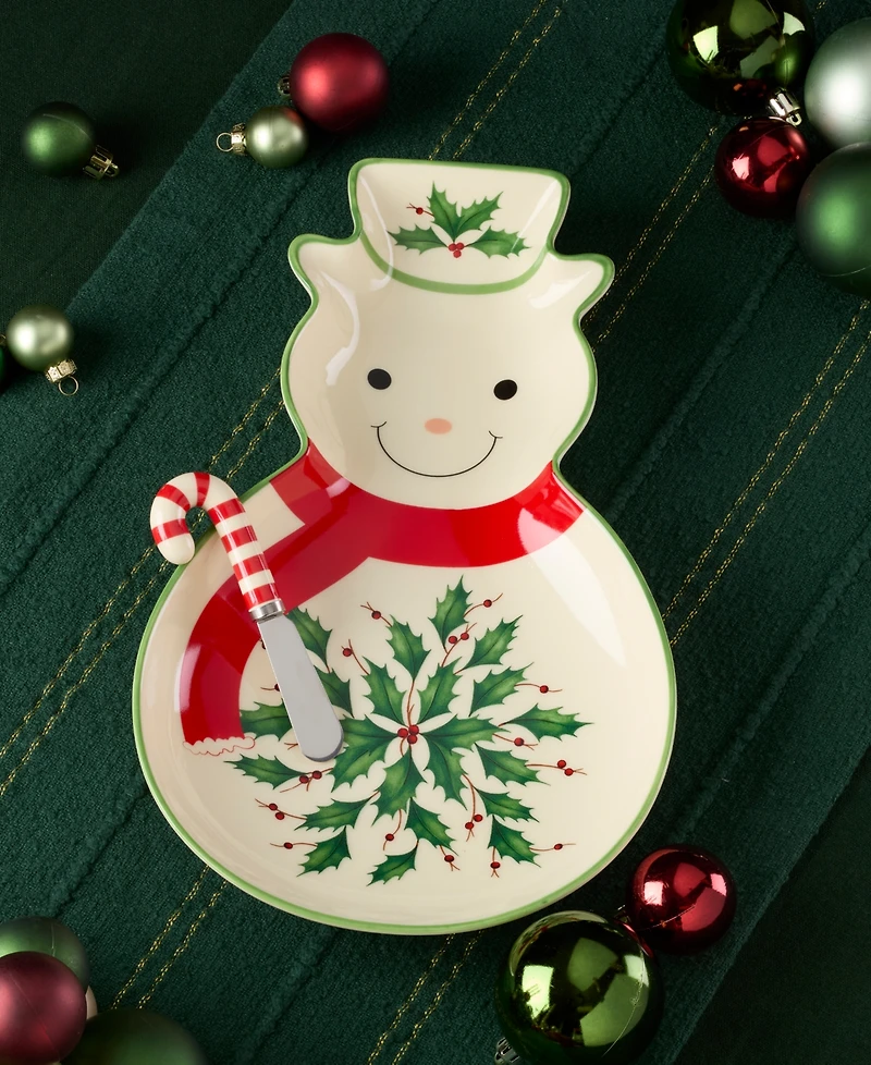 Lenox Holiday Snowman Tray & Spreader