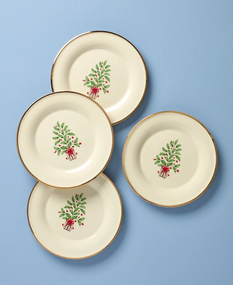 Lenox Holiday Tree Accent Plates, Set of 4