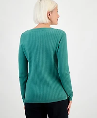 Style & Co Petite Boat-Neck Sweater, Macy's Exclusive