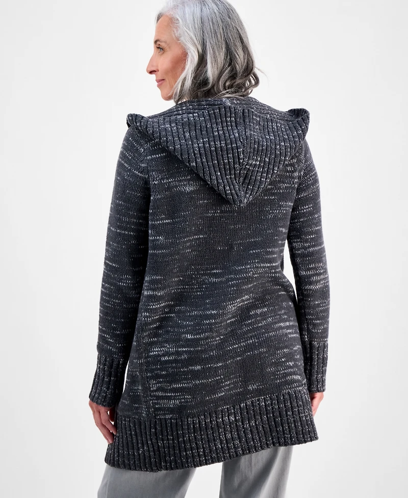 Style & Co Petite Hooded Open-Front Long Cardigan, Macy's Exclusive