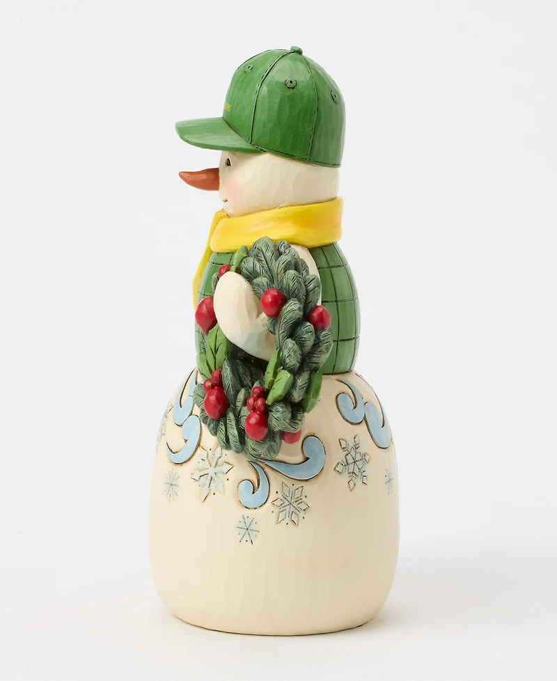 Jim Shore John Deere Snowman In John Deere Hat