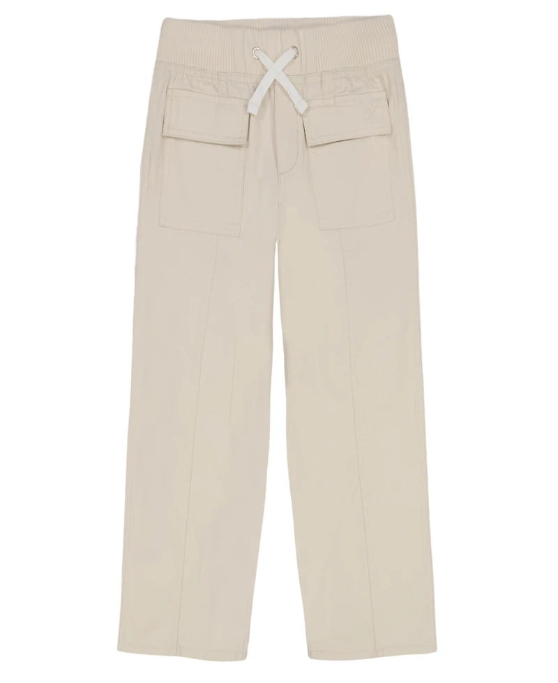Calvin Klein Big Girls Twill Wide Leg Pants