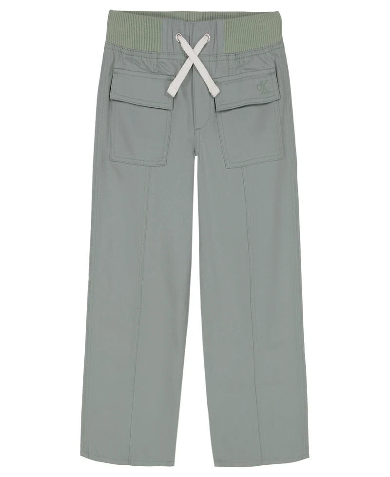 Calvin Klein Big Girls Twill Wide Leg Pants