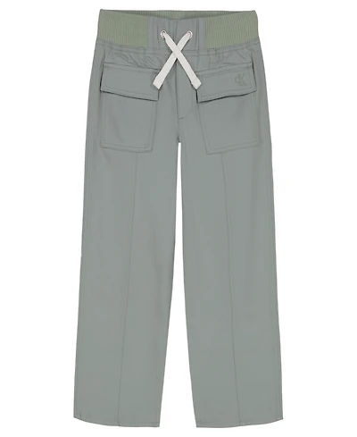 Calvin Klein Big Girls Twill Wide Leg Pants
