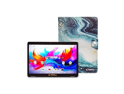 Linsay 10.1"Octa Core 256GB Storage Android 15 Tablet with Ocean Marble Case