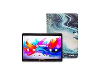 Linsay 10.1"Octa Core 256GB Storage Android 15 Tablet with Ocean Marble Case
