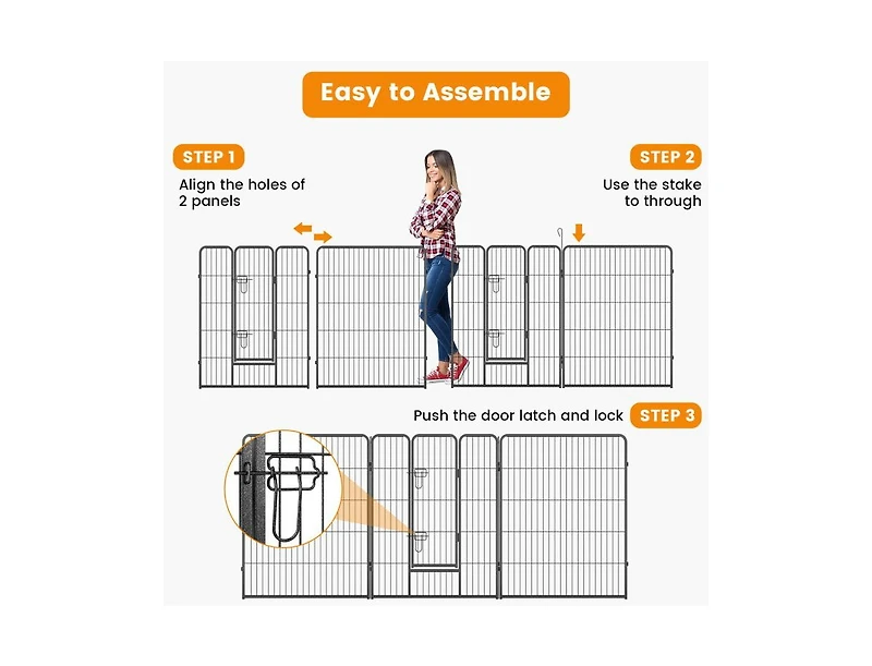 8 Panel 40 Inch Height Pet Fence Indoor Outdoor