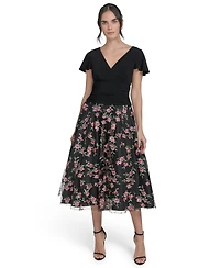 Jessica Howard Women's Embroidered-Skirt Fit & Flare Dress