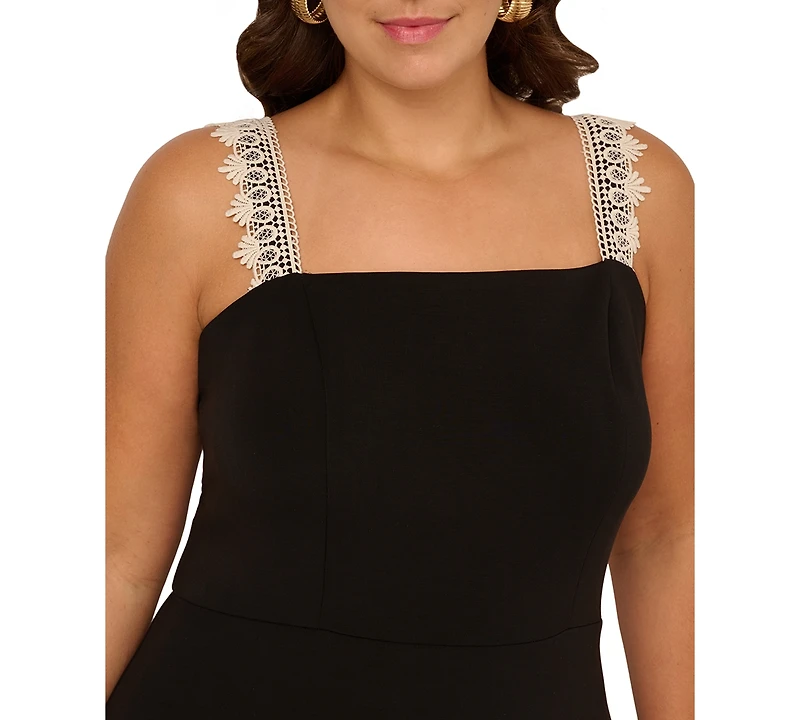 Adrianna Papell Plus Sleeveless Ponte-Knit Midi Dress
