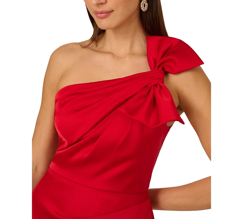 Adrianna Women's Satin One-Shoulder Short Sheath Dress