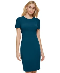 Calvin Klein Women's Short-Sleeve Scuba Sheath Dress