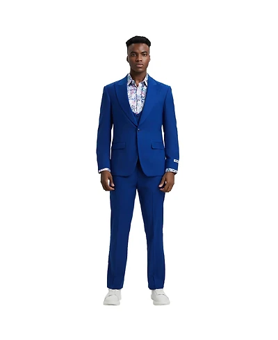 Stacy Adams Men's Stacy Adams Hybrid-Fit 3pc Suit Set, Jacket Vest and Pants