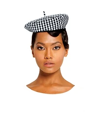 Simone Gingham Beret Hat In