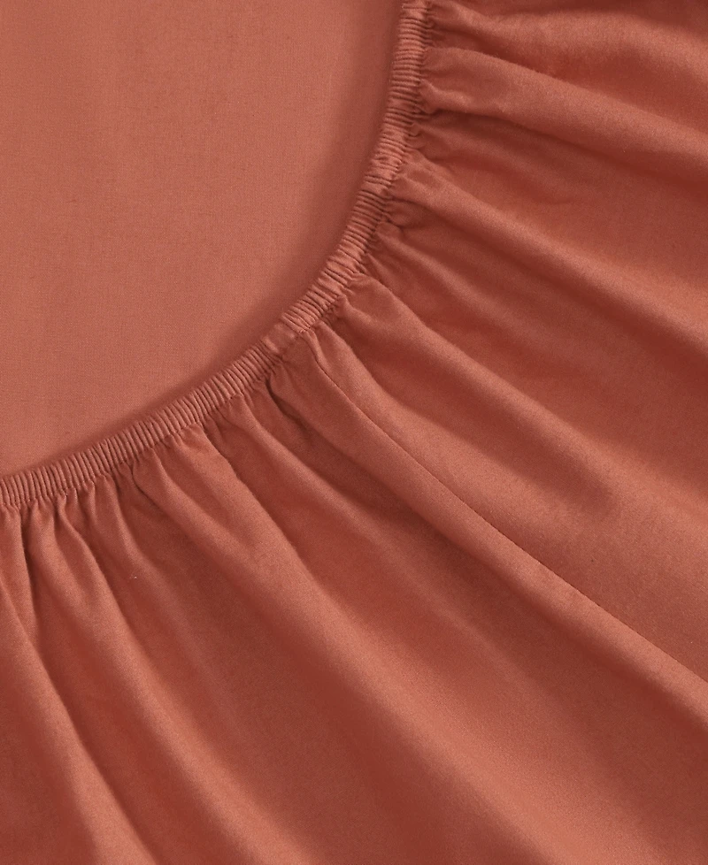 Eddie Bauer Solid Brushed 180-Thread Count Cotton Percale -Pc. Sheet Set