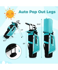 Junior Complete Golf Club Set Right Hand with Rain Hood for Kids