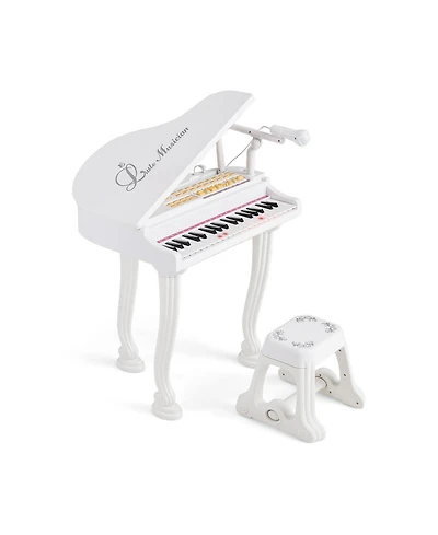 37 Keys Kids Piano Keyboard with Stool, Microphone and Piano Lid