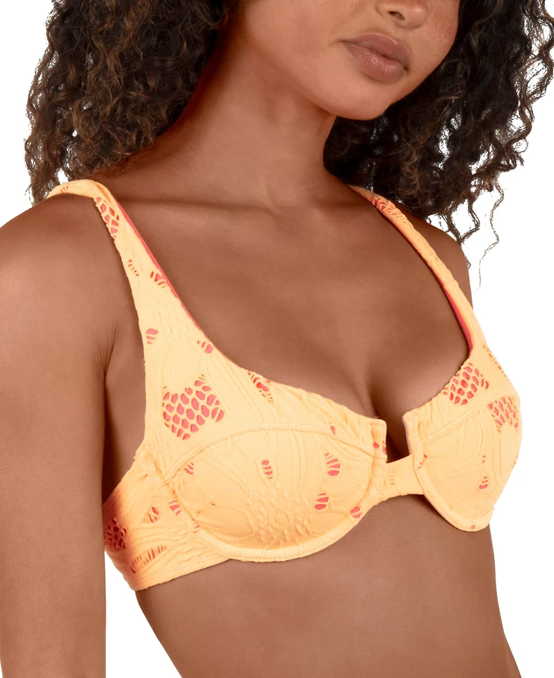 Hurley Juniors' Floral Field Underwire Bikini Top