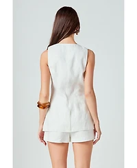 English Factory Women's Linen Vest
