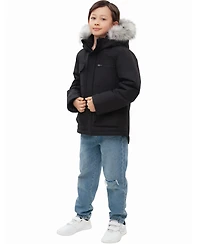 Rokka&Rolla Little and Big Boys' Parka Jacket with Removable Trim