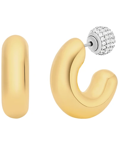 Michael Kors Gold-Tone Reversible Hoop Earrings