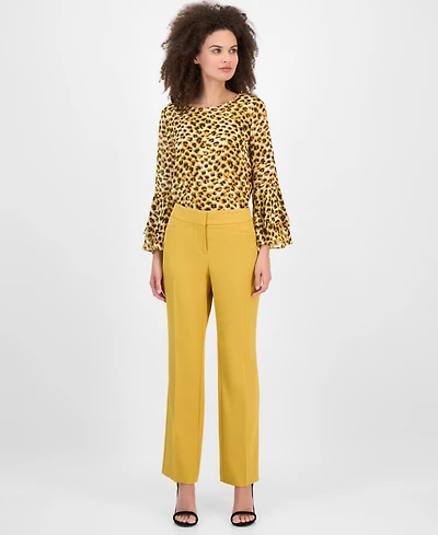 Kasper Women's Mid-Rise Fly Front L-Pocket Trousers, Regular & Petite