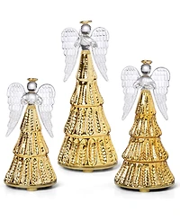 Lenox Radiant Light Lit Glass Angel Figurines, Set of 3