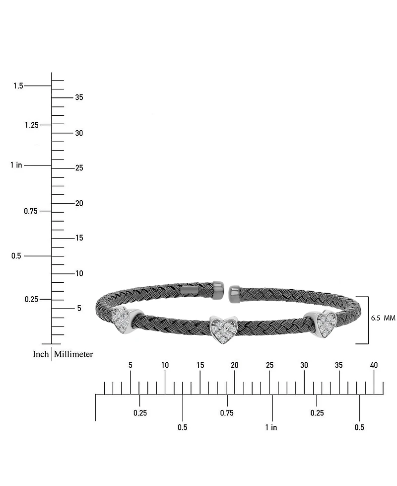 Macy's Cubic Zirconia Link Cuff Bracelet 14k Yellow Gold Over Sterling Silver