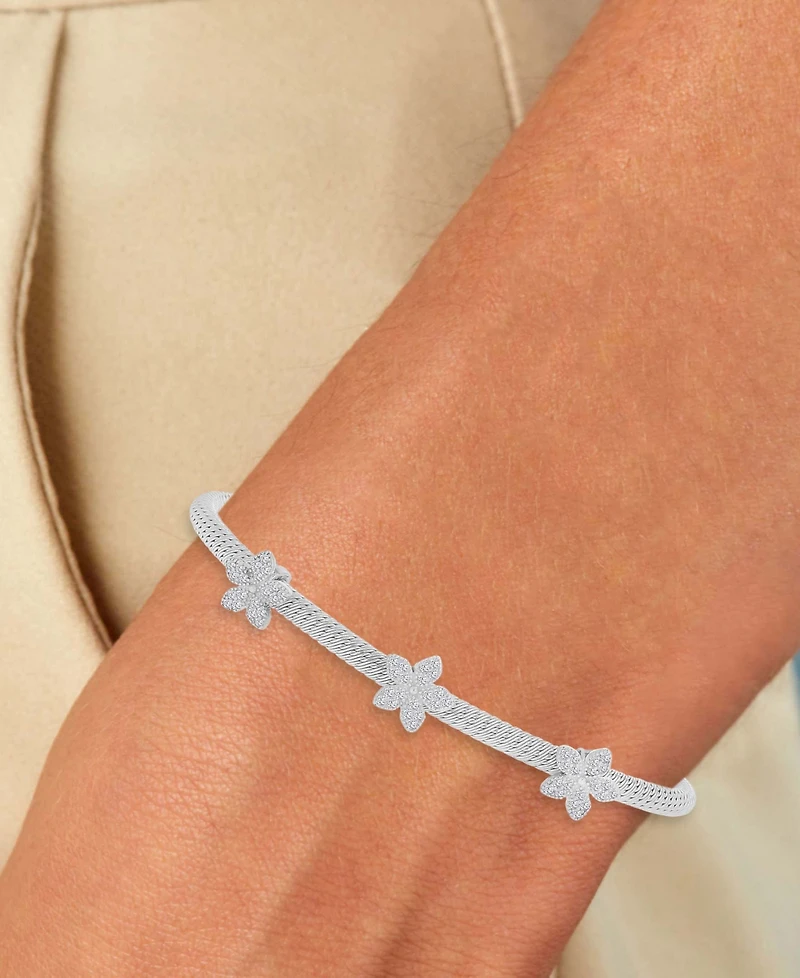 Macy's Cubic Zirconia Charm Bracelet in Sterling Silver