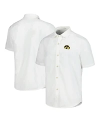 Tommy Bahama Men's White Iowa Hawkeyes Coconut Point Palm Vista IslandZone Camp Button-Up Shirt