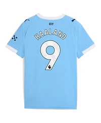 Puma Big Boys and Girls Erling Haaland Sky Blue Manchester City 2025/26 Home Replica Player Jersey