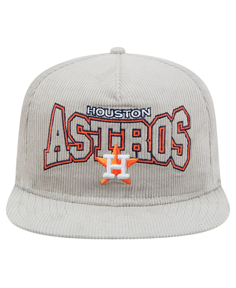 New Era Men's Gray Houston Astros Corduroy Golfer Snapback Hat