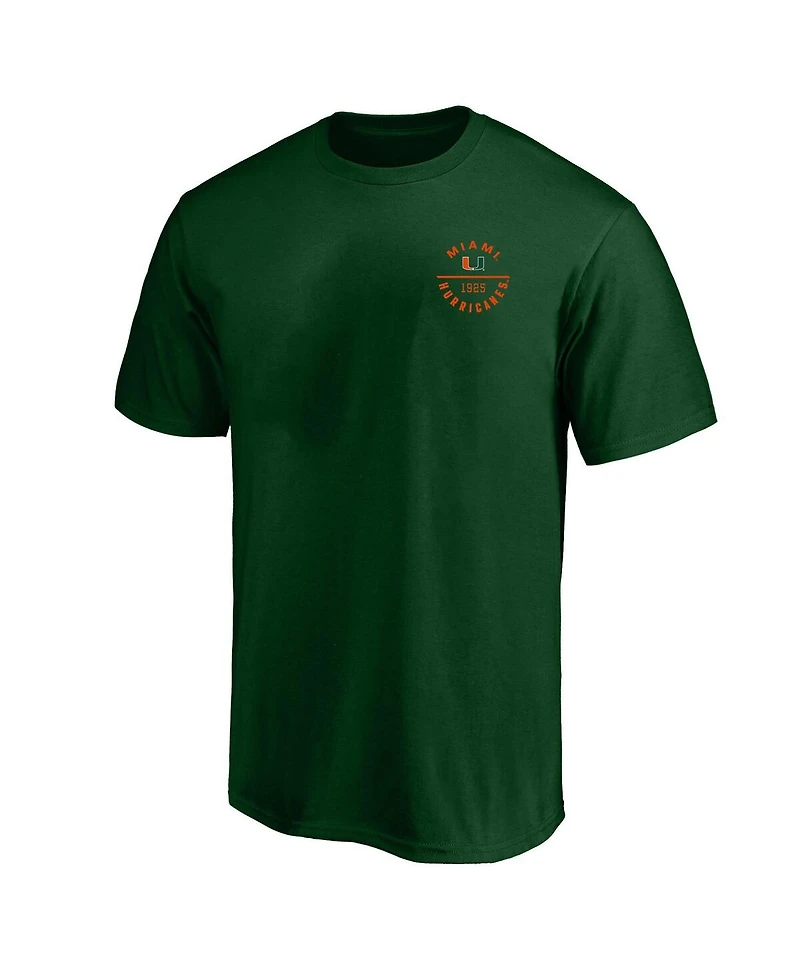 Fanatics Men's Green Miami Hurricanes Big Tall Fast Break 2 Hit T-Shirt