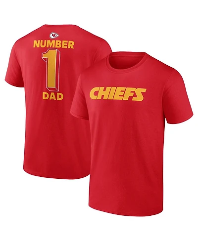 Fanatics Men's Red Kansas City Chiefs Big Tall Number One Dad T-Shirt