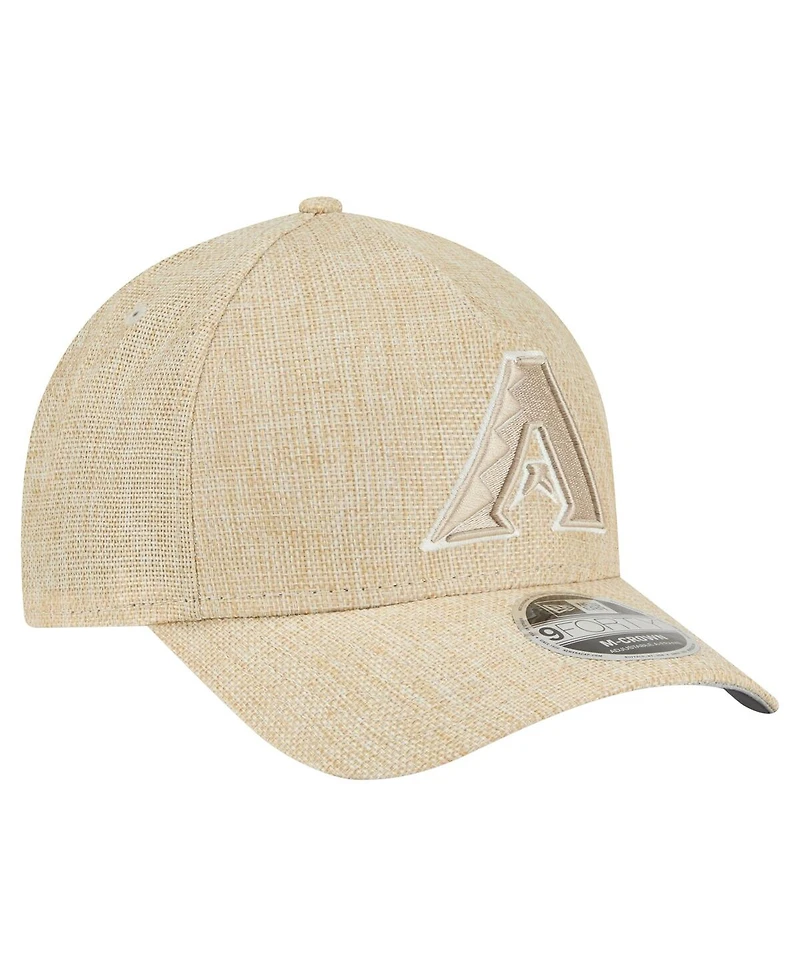 New Era Men's Beige Arizona Diamondbacks Cotton Weave M-Crown A-Frame 9FORTY Adjustable Hat
