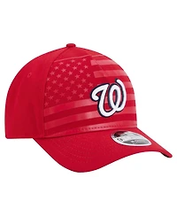 New Era Men's Red Washington Nationals American Flag 9FORTY M-Crown A-Frame Adjustable Hat