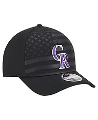 New Era Men's Black Colorado Rockies American Flag 9FORTY M-Crown A-Frame Adjustable Hat