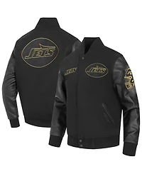Pro Standard Men's Black New York Jets Full-Zip Varsity Jacket