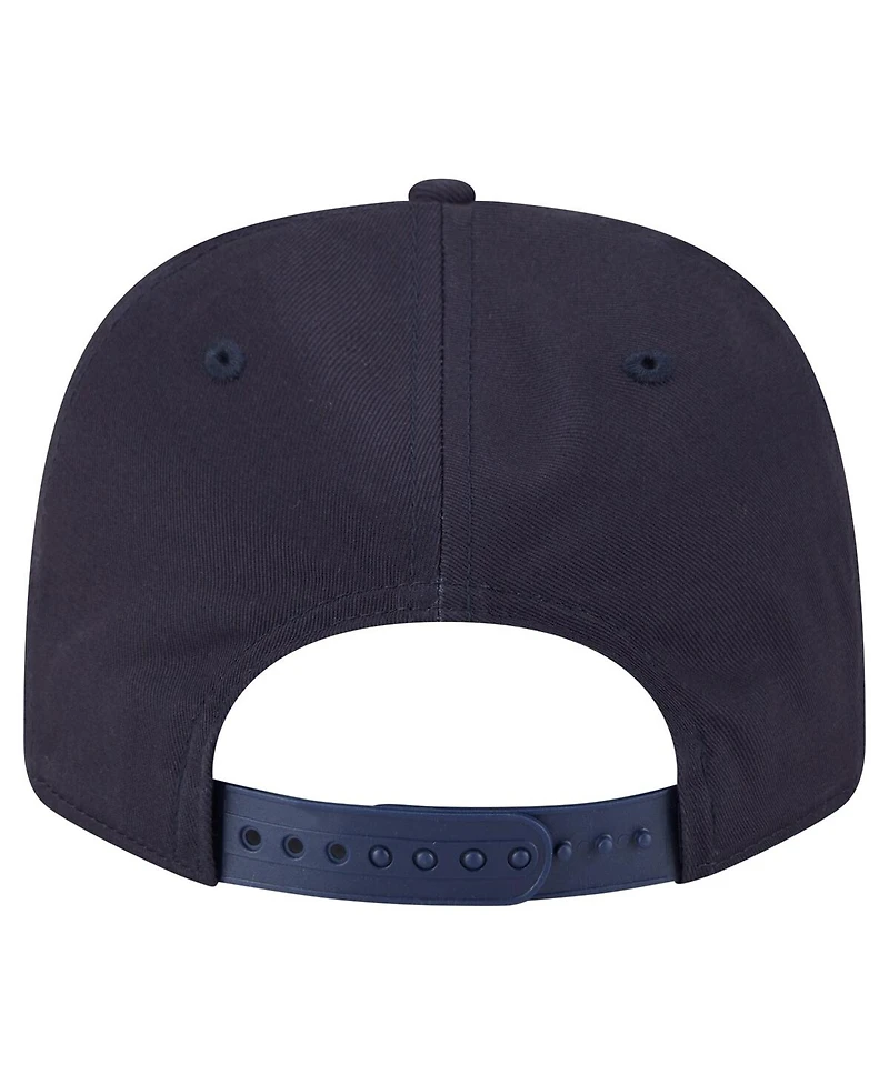 New Era Men's Navy Atlanta Braves Circle Patch 9SEVENTY Stretch-Snap Hat