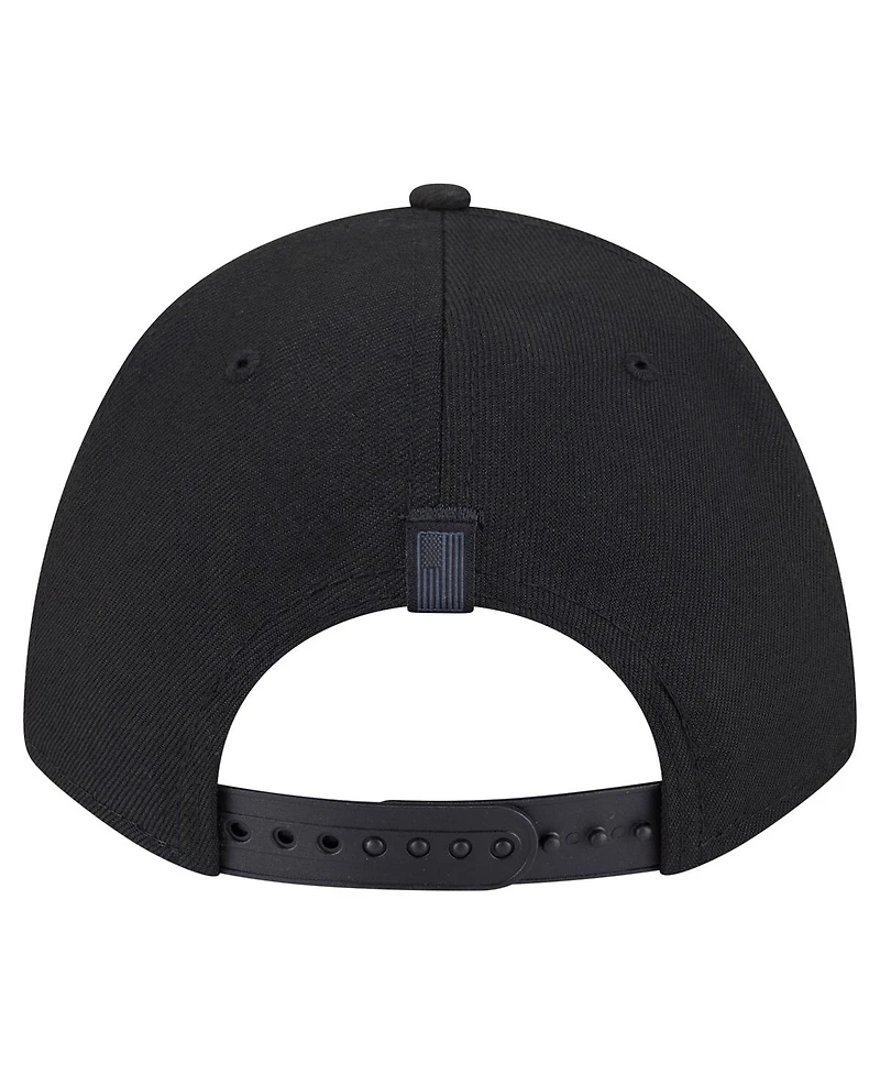 New Era Men's Black San Jose Sharks Game Day Stealth Flag 9FORTY A-Frame Adjustable Hat