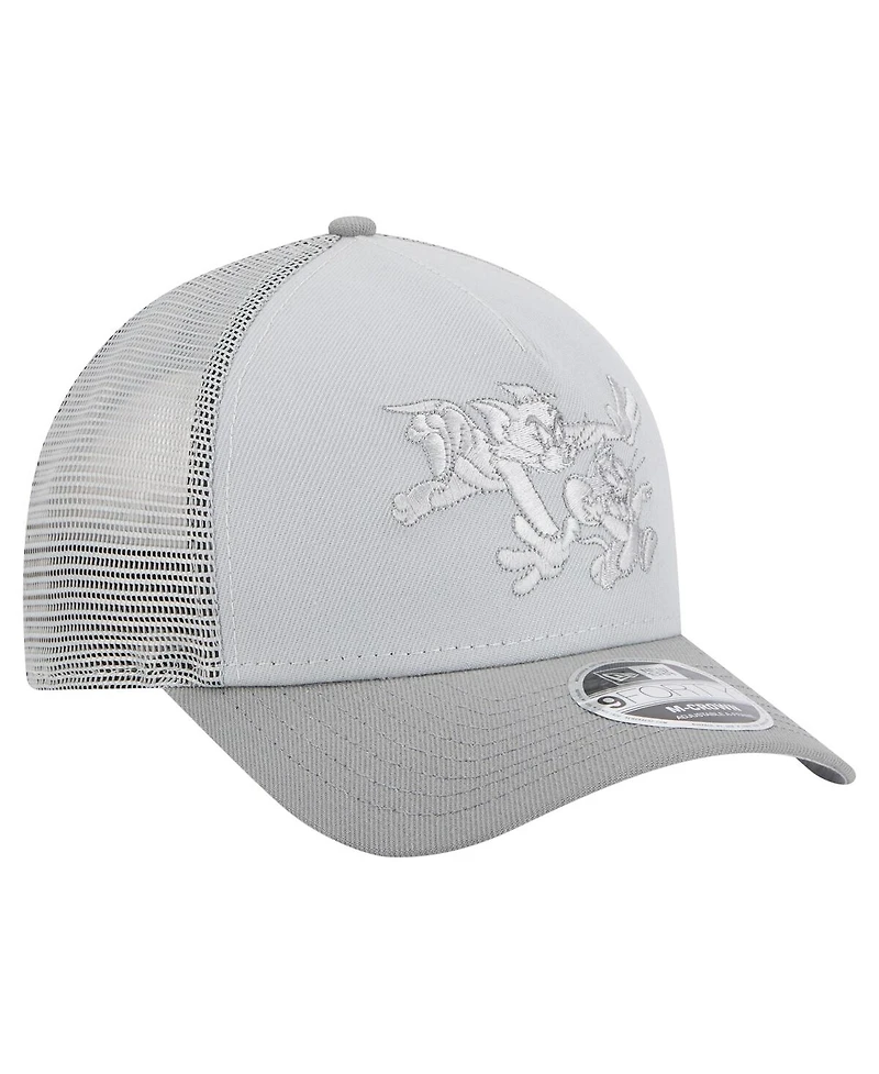 New Era Men's Gray Tom and Jerry Tonal 9FORTY Adjustable Trucker Hat