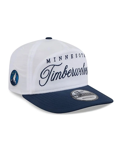 New Era Men's White/Navy Minnesota Timberwolves 2025 Nba Draft On-Stage Nylon 19TWENTY Adjustable Hat